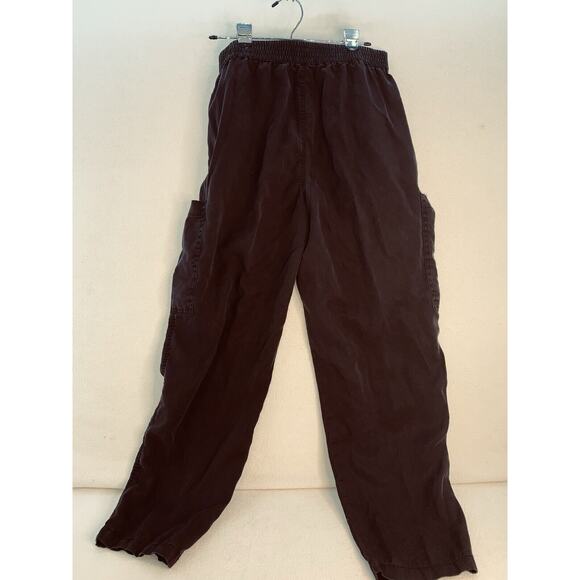 XL Hunter & Brown Pants Womens Flowy Black Elastic Pull On 3 Leg Patch Pockets - Picture 9 of 13